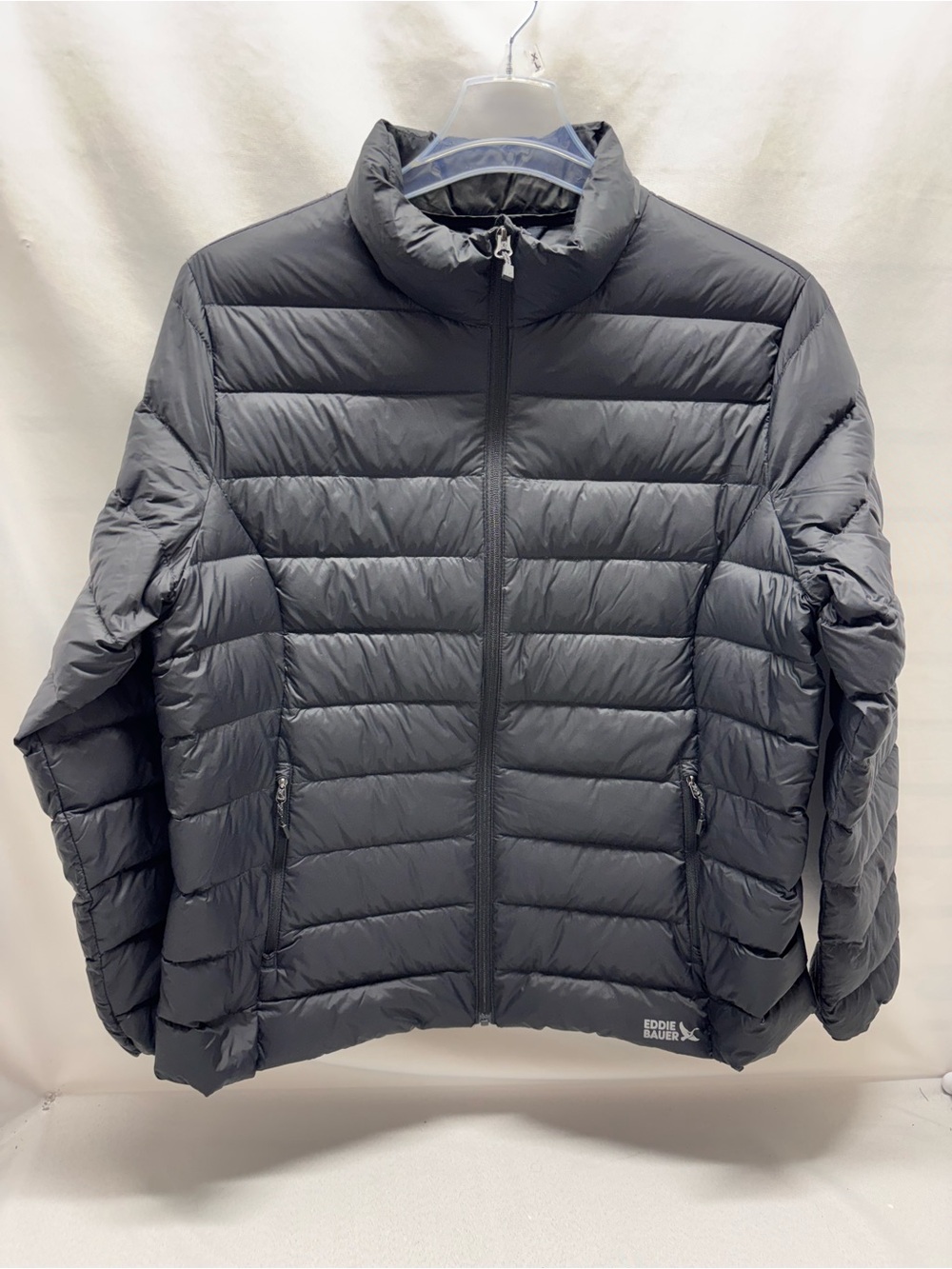 Eddie Bauer Womens Sz XXL 650 Goose Down Cirruslite Puffer Jacket Black Full Zip